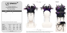 Load image into Gallery viewer, EAS033 Gothic black and purple feather antler crown
