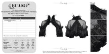 Load image into Gallery viewer, ECA021 Feather-decorated neckline faux silk Gothic shawl
