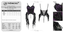 Load image into Gallery viewer, ECST00702 purple Gothic Pattern Jacquard Feather Rose Women sexy Corset

