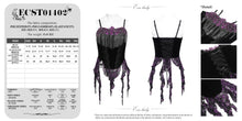 Load image into Gallery viewer, ECST01402 Gothic Corset with Long Beaded Tassels at the Bust
