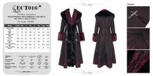 Load image into Gallery viewer, ECT016 thick warm gothic fur Black and red gradient nylon wool long coat
