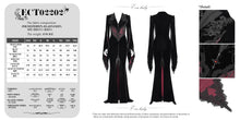 Load image into Gallery viewer, ECT02202 Black and red Slim-fit velvet long coat with slit sleeves
