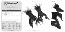 Load image into Gallery viewer, EGE00201 Black gothic Flocked rose mesh feather sleeves
