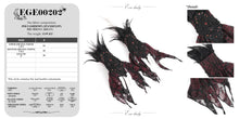 Load image into Gallery viewer, EGE00202 Black and red gothic Flocked rose mesh feather sleeves
