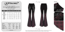 Load image into Gallery viewer, EPT01902 Black and Red Gothic velvet and lace flared trousers
