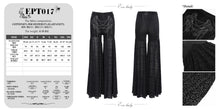 Load image into Gallery viewer, EPT017 Velvet and burnt-out flower mesh bell-bottom gothic women pants
