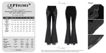 Load image into Gallery viewer, EPT01901 Black Sexy Women Gothic velvet and lace flared trousers
