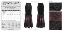 Load image into Gallery viewer, ESKT04402 Black and red Gothic high waist fishtail skirt
