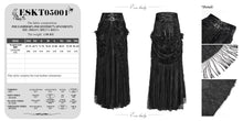 Load image into Gallery viewer, ESKT05001 High Waist Rose Embossed Velvet Tasseled Skirt
