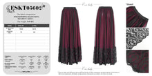 Load image into Gallery viewer, ESKT05602 red Gothic floral embroidered skirt
