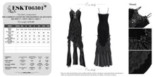 Load image into Gallery viewer, ESKT06301 Gothic fishtail dress with suspenders
