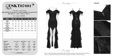 Load image into Gallery viewer, ESKT07601 Black Gothic Off-Shoulder Fishtail Dress
