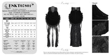 Load image into Gallery viewer, ESKT07801 Black Velvet Paneling with Soft Rose Mesh Gothic Skirt
