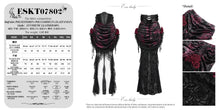 Load image into Gallery viewer, ESKT07802 Black and Red Velvet Paneling with Soft Rose Mesh Gothic Skirt
