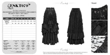 Load image into Gallery viewer, ESKT079 Gothic Jacquard High-Waisted Skirt with Frayed Trim
