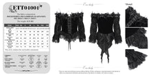Load image into Gallery viewer, ETT04001 Black Off-shoulder three-quarter sleeve Gothic T-shirt&nbsp;
