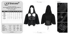 Load image into Gallery viewer, ETT03401 Gothic hooded halterneck women&#39;s short shirt
