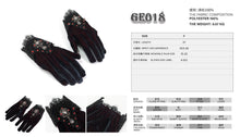 Load image into Gallery viewer, GE018 Red diamond Gothic two-tone velvet gloves

