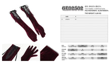 Load image into Gallery viewer, GE02502 Wine velvet strap gloves

