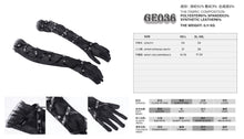 Load image into Gallery viewer, GE036 Punk Black Women Printed Leather Loops Half Gloves
