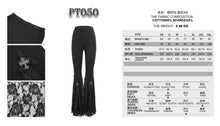 Load image into Gallery viewer, PT050 Gothic women cross decoration knit lace bell bottoms pants
