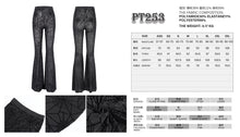 Load image into Gallery viewer, PT253 black women flocked spider web mesh flared trousers

