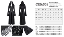 Load image into Gallery viewer, CT24701 Black Gothic long hooded long sleeve coat

