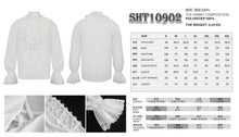 Load image into Gallery viewer, SHT10902 White Gothic V-neck chiffon shirt
