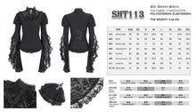 Load image into Gallery viewer, SHT113 Textured wool patchwork Queen&#39;s mesh stand-up collar one-piece long-sleeved shirt
