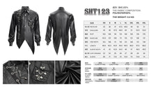 Load image into Gallery viewer, SHT123 Laminated Scratched Punk Swallowtail Shirt

