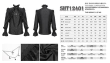Load image into Gallery viewer, SHT12401 Black Gothic pattern satin long-sleeved men shirts

