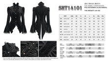 Load image into Gallery viewer, SHT14101 Black Women Glossy Velvet Swallowtail Shirts
