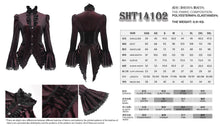 Load image into Gallery viewer, SHT14102 wine Women Glossy Velvet Swallowtail blouse
