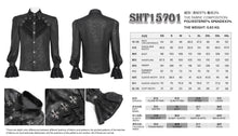 Load image into Gallery viewer, SHT15701 Black Two-Tone Woven Long-Sleeve Gothic Shirts
