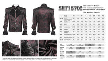 Load image into Gallery viewer, SHT15702 Wine Two-Tone Woven Long-Sleeve Gothic Shirt
