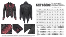 Load image into Gallery viewer, SHT15802 Black and Red Gothic-Style Long-Sleeve Shirt with Branch Pattern
