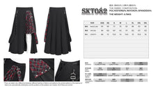 Load image into Gallery viewer, SKT082 daily life young girls fake 2 pieces black and red Scottish plaid overskirt with adjust loops
