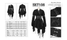 Load image into Gallery viewer, SKT106 Darkness Japanese style punk asymmetric mesh unedged women kimonos with belt
