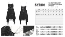 Load image into Gallery viewer, SKT201 Distressed knitted rhombus mesh heart-shaped suspender dress
