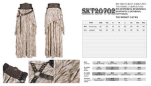 Load image into Gallery viewer, SKT20702 Brown pirate style High waist two-tone chiffon women Steampunk skirt
