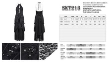 Load image into Gallery viewer, SKT213 Punk halter neck long dress with drawstring at chest
