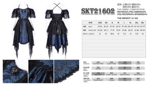 Load image into Gallery viewer, SKT21602 Black and Blue women Cashew Jacquard puffy slip dress
