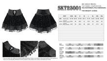 Load image into Gallery viewer, SKT23001 Black Women Gothic Rose Jacquard Skirt
