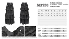 Load image into Gallery viewer, SKT233 Punk distressed long tiered skirt
