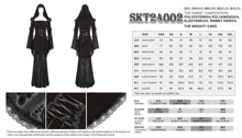 Load image into Gallery viewer, SKT24002 Dark Red Long Trumpet Sleeve Gothic Fishtail Hooded Dress
