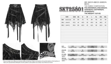 Load image into Gallery viewer, SKT25801 Punk Skull Mesh-Paneled, Snake-Print Faux Leather Micro-Mini Skirt with Multiple Straps
