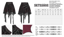 Load image into Gallery viewer, SKT25802 Punk Skull Mesh-Paneled, Snake-Print Faux Leather Micro-Mini Skirt with Multiple Straps
