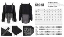 Load image into Gallery viewer, SR015 Plush mesh off-the-shoulder short sweater with chain
