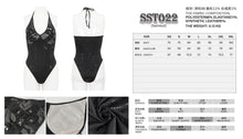 Load image into Gallery viewer, SST022 Skull Mesh Knit Halter Swimsuit
