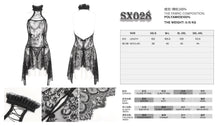 Load image into Gallery viewer, SX028 Gothic flower mesh beaded lace halterneck sexy lingerie
